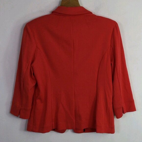 Christian Siriano Womens One Button Zip Pockets Blazer Jacket Coral Size Medium - Picture 9 of 13